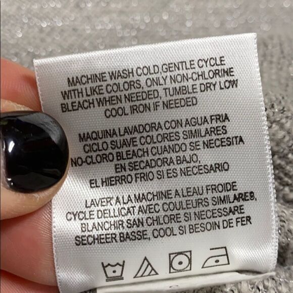 Ellen Tracy Silver Shimmer 3/4 Sleeve Cardigan - Picture 6 of 7